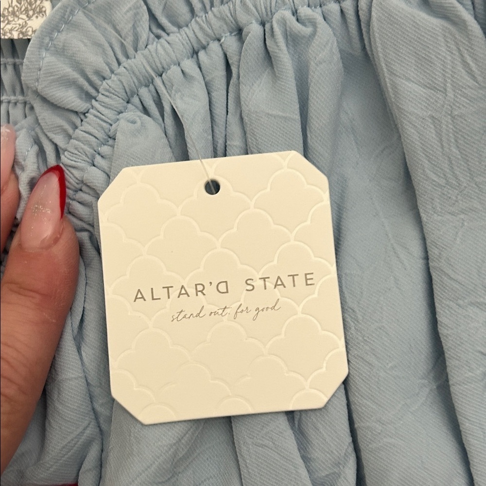 Altar'd State Light Blue Smocked Top - Picture 3 of 9